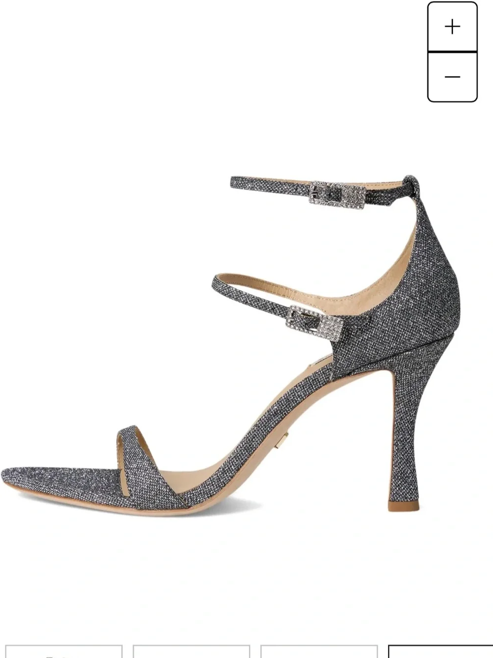 Badgley Mischka like new Glitter Ankle-Strap High Heel Sandals in Silver sz 6.5